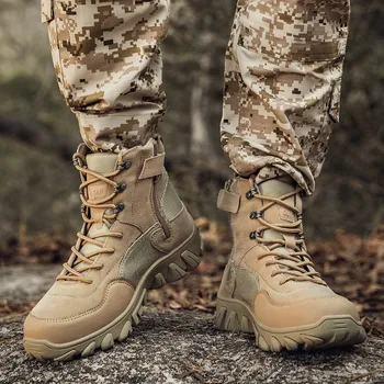 Nové Mužov Vysokej Kvality Značky Vojenské Kožené Topánky Špeciálne Force Tactical Desert Combat pánske Topánky Outdoorové Topánky, Členkové Topánky