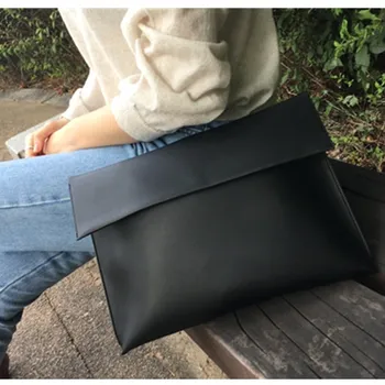 Nové Módne 2019 Ženy A4 Aktovku Luxusné 13 palcový Notebook Kabelka Obálky Veľké Večer Spojka Taška Kožené Dizajnér Brown Black