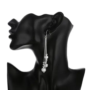 Nové Módne 925 Šperky, Náušnice Strieborné Multi-Line Kolo Perličiek Drop Náušnice pre Ženu, Darčeky Valentine