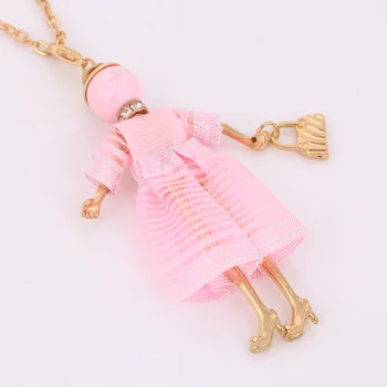 Nové módne francúzsky paríž dievča oblečená žena prívesok bábika náhrdelník s dlhým reťazcom náhrdelníky, šperky, doplnky, veľký choker hot predaj