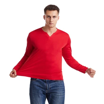 Nové módne pánske T-shirt tvaru dlhým rukávom T-shirt mužov Základnou farbou bežné fitness svalové muži jogging športové tričko mužov