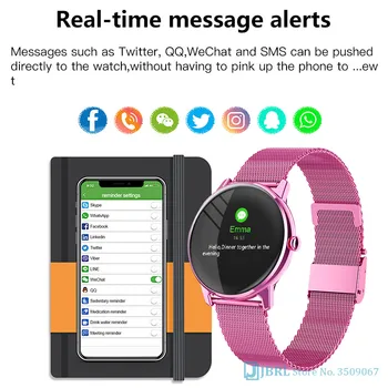 NOVÉ Módne Smart Hodinky Ženy Smartwatch Fitness Tracker Bluetooth Elektronické Hodiny Pre Android, IOS plne Dotykový Náramkové Hodiny