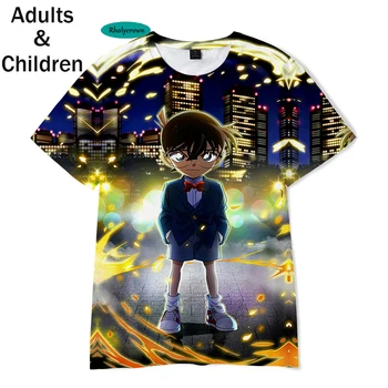 Nové Módne Tvorivé 3D Detective Conan T shirt Muži Ženy Krátky Rukáv Deti t tričko Bežné Detective Conan Chlapci dievčatá T-shirt