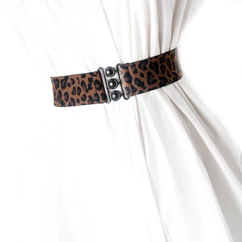 NOVÉ Módne Široký leopard mäkké Pásov pre Ženy HOT sexy Elastické Strany cummerbunds lady kabát Čierny pracky svadobné šaty pásy