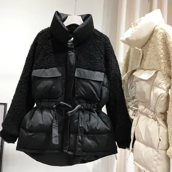 Nové Módne Ženy Jeseň Voľné Zimné Bundy Kabáty Vintage Teplé Ženské Baránok Vlna Parkas Bežné Ulici Lady Kórejský Outwears