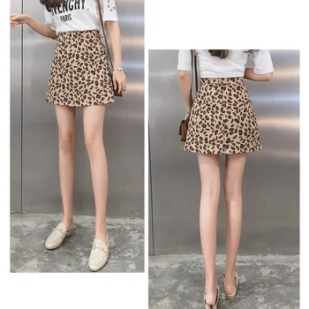 Nové Módne Ženy Leopard Mini Sukne 2019 Jar Leto Slim Bežné Vysoký Pás Riadok Sukne Sexy Ženské Sukne Dámske