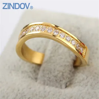 Nové Nerezové ružové Zlato/Gold/Silver Farby Prst Prstene Pre Ženy CZ Trendy, Ženské Jednoduché Svadobné Šperky Dievčatá Wholesales