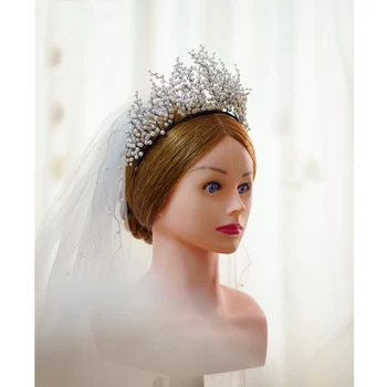 Nové Nevesta Ručné Korálkové Koruny make-up Modelovanie Headdress Svadobné Doplnky do vlasov Streľba Ornament