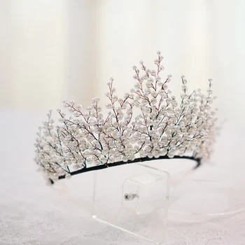 Nové Nevesta Ručné Korálkové Koruny make-up Modelovanie Headdress Svadobné Doplnky do vlasov Streľba Ornament