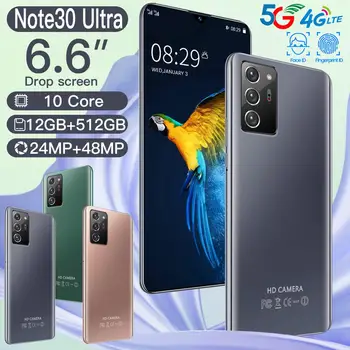 Nové Note30U Smartphone 12 GB RAM 512 gb diskom Octa-Core 6.6