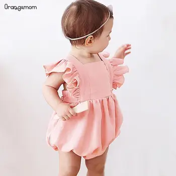Nové orangemom dieťa dievča oblečenie, 4 farby dojčenská dievčatá v lete remienky 0-3 rokov jumpsuit dieťa romper dovezené kostým