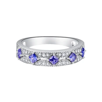 Nové Originálne 925 Sterling Silver Blue Sapphire Krúžky Výročie Svadby, Svadobné Prst Krúžky Jemné Darček Šperky Značky