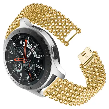 Nové Perličiek Štýl Náramok Watchband Luxusné remienok z Nerezovej Ocele Náhradná Pre Samsung Galaxy Sledovať 46 mm kapela smart wirst čierna