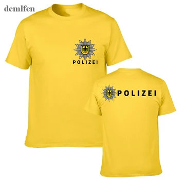 Nové Polizei Bundespolizei Polícia Nemecko 2 SidesT-shirt Mužov Bavlna T Tričko Krátky Rukáv Módne Topy Tees