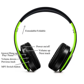 Nové Prenosné Bezdrôtové Slúchadlá Bluetooth Slúchadlá /Slúchadlá Skladacie Stereo Audio Mp3 Nastaviteľné Slúchadlá s Mikrofónom pre Hudbu