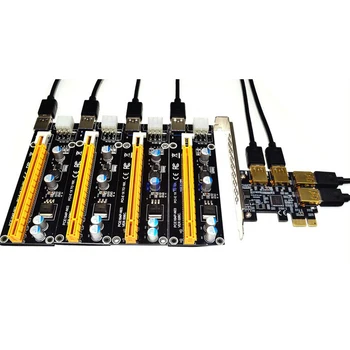 NOVÉ pridať na kartu PCIe 1 až 4 PCI express 16X sloty Stúpačky Karty PCI-E 1X do 4 PCI-e slot Adaptér USB 3.0 Port Násobiteľ pre Banské