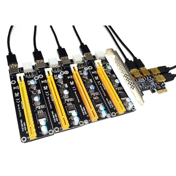 NOVÉ pridať na kartu PCIe 1 až 4 PCI express 16X sloty Stúpačky Karty PCI-E 1X do 4 PCI-e slot Adaptér USB 3.0 Port Násobiteľ pre Banské