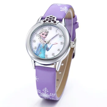 Nové Princezná Deti Hodinky Pre Dievčatá Kožený Remienok Roztomilé detské Kreslené náramkové hodinky Darčeky pre Chlapcov