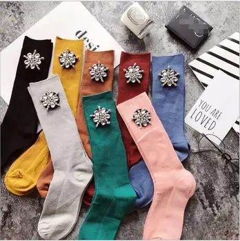 Nové Prišiel Módny Šperk Vata Farebné Ponožky Ženy Módne Zimné Ponožky