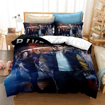 Nové Produkty Riverdale 3d posteľná bielizeň Nastaviť Vytlačené Perinu Nastaviť obliečky na Vankúše Twin Plný Kráľovná Kráľ Chidren Posteľná Bielizeň Nastaviť Obliečky