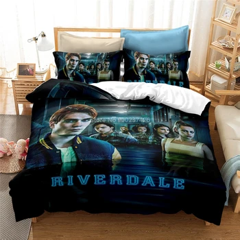 Nové Produkty Riverdale 3d posteľná bielizeň Nastaviť Vytlačené Perinu Nastaviť obliečky na Vankúše Twin Plný Kráľovná Kráľ Chidren Posteľná Bielizeň Nastaviť Obliečky