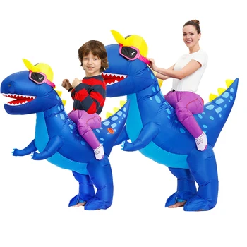 Nové Purim Dinosaura Nafukovacie Halloween Kostýmy Cosplay Kostým Modrý T-rex Maskot Strany Úlohu Hrať Disfraz pre Dospelých, Deti