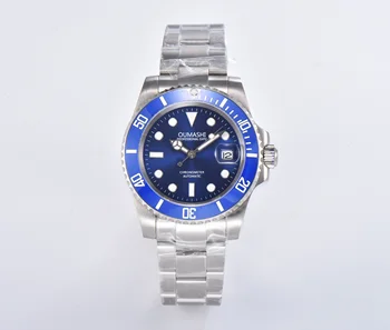 Nové pánske hodinky, luxusné značky automatické mechanické hodinky sapphire keramická fazeta black dial imitácia vody módne pánske hodinky