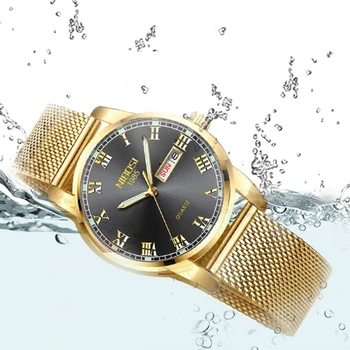 Nové Pánske Hodinky najluxusnejších NIBOSI Business Náramkové hodinky pre Mužov Auto Kalendár Oka Popruh Quartz Mužov Darček Hodinky Relogio Masculino