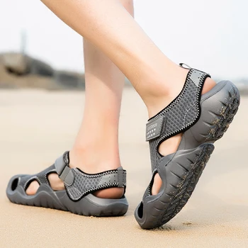 Nové pánske Topánky Letné Priedušný Oka Mens Sandále Vonkajšie Bežné Obuv Muži Plážové Sandále, Papuče Hombre Plus Veľkosť 40-48