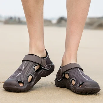Nové pánske Topánky Letné Priedušný Oka Mens Sandále Vonkajšie Bežné Obuv Muži Plážové Sandále, Papuče Hombre Plus Veľkosť 40-48