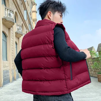 Nové pánská Vesta 2020 nové zimné bez rukávov opasok pribrala všetci-okolo teplá vesta kórejský Trend študent kabát