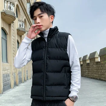 Nové pánská Vesta 2020 nové zimné bez rukávov opasok pribrala všetci-okolo teplá vesta kórejský Trend študent kabát