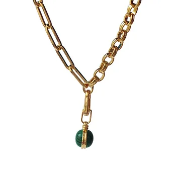 Nové Páva Kameň okrúhle kovové sférické prívesok môžu byť odstránené loptu pozlátené módne dámske šperky náhrdelník náhrdelník