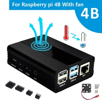 Nové Raspberry Pi 4 Model B Hliníková konštrukcia Plášťa + Chladiaci Ventilátor +Chladič pre Raspberry pi 4B doprava zadarmo