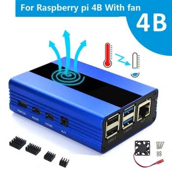 Nové Raspberry Pi 4 Model B Hliníková konštrukcia Plášťa + Chladiaci Ventilátor +Chladič pre Raspberry pi 4B doprava zadarmo