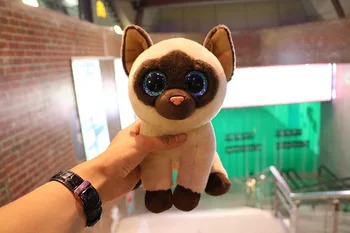 Nové roztomilé plyšové simulácia veľké oči sedí cat hračka vysokej kvality Siamské mačky bábika darček asi 25 cm 2983