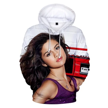 Nové Selena Gomez 3D Hoodies Muži/ženy Jeseň Fashion Populárne Hip Hop mikina s Kapucňou 3D Tlač Selena Gomez, Mikiny