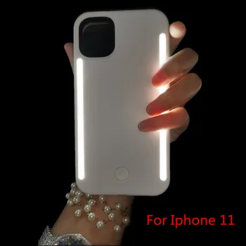 Nové Selfie Svetlo Pre iPhone 11 Pro Max puzdro Pre iPhone 11 XS MAX XR so Svetlami, Flash Luxus Pre iPhone 11 pro 7 8 Plus X Kryt