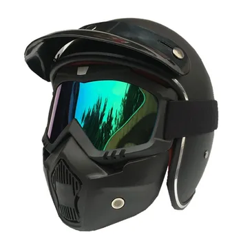 Nové Ski Bike Motorke Masku Na Tvár Okuliare Motorke Motora Otvorenie Tvár Odnímateľný Okuliare Prilby Retro Okuliare Univerzálny