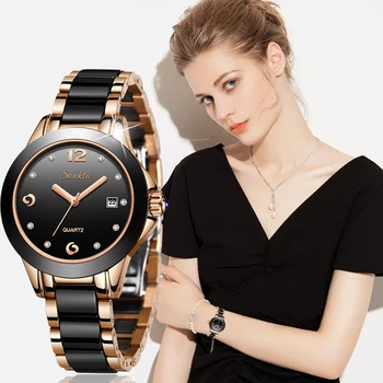 Nové SUNKTA Ženy, Luxusné Značky Sledovať Jednoduché Quartz Lady Nepremokavá Náramkové hodinky Ženskej Módy Bežné Hodinky Hodiny reloj mujer+Box