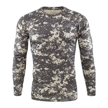 Nové Taktické Vojenskou Kamuflážou T Shirt Muž Priedušný rýchloschnúci US Army Combat Celý Rukáv Outwear T-shirt pre Mužov