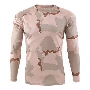 Nové Taktické Vojenskou Kamuflážou T Shirt Muž Priedušný rýchloschnúci US Army Combat Celý Rukáv Outwear T-shirt pre Mužov