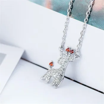 Nové Temperamet Roztomilý Plný Crystal Jeleň 925 Sterling Silver Šperky, Módne Osobnosti Vianočné Zvierat Náhrdelníky H463