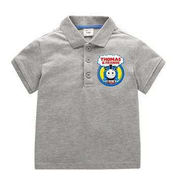 Nové Thomas a Priateľov detí klope detské oblečenie letné chlapci POLO tričko cartoon módne bavlnené oblečenie
