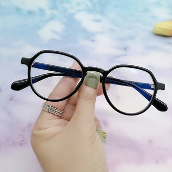 Nové tr90 nepravidelné malé okrúhle rám anti-modré okuliare s krátkozrakosť ľahké okuliare, rám módne obyčajný okuliare