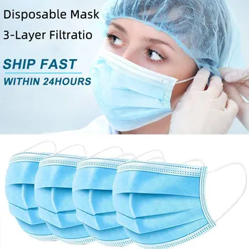 Nové Zdravotnícke Maska 3 Vrstvy Non-tkané Ochrannú Masku na Tvár Ústa Udržiavať Bezpečné Jednorazové Chirurgické Masky