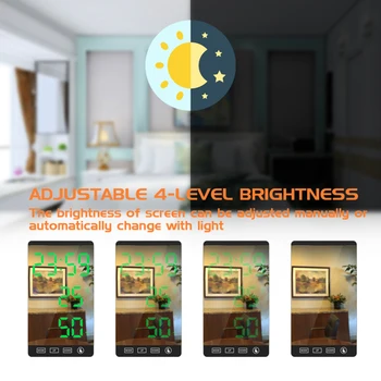 Nové Zrkadlo s LED Budík 6Inch LED Čas, Teplota, Vlhkosť Displej USB Výstupný Port Tabuľka Hodiny Smart Home Domácnosti Alarm