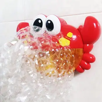 Nové Červené Plastové Krab Bublina Stroj Hudby Bublina Maker Baby Kúpeľ, Sprcha Zábavná Hračka baby kúpeľ hračky sprej skladovanie chlapec deti
