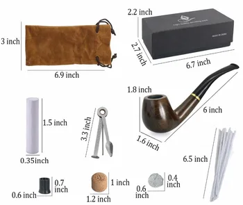 Nový 1 Fajčenia nastaviť Dreva Fajčenie Rúry, Eben fajkárstva s Potrubie Príslušenstvo (drevený) Muži Gadget Darček box