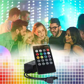 Nový 20 tlačidlá na ovládanie hudby IR ovládača black Vzdialený zvuk senzor pre RGB LED pásy vysokej kvality